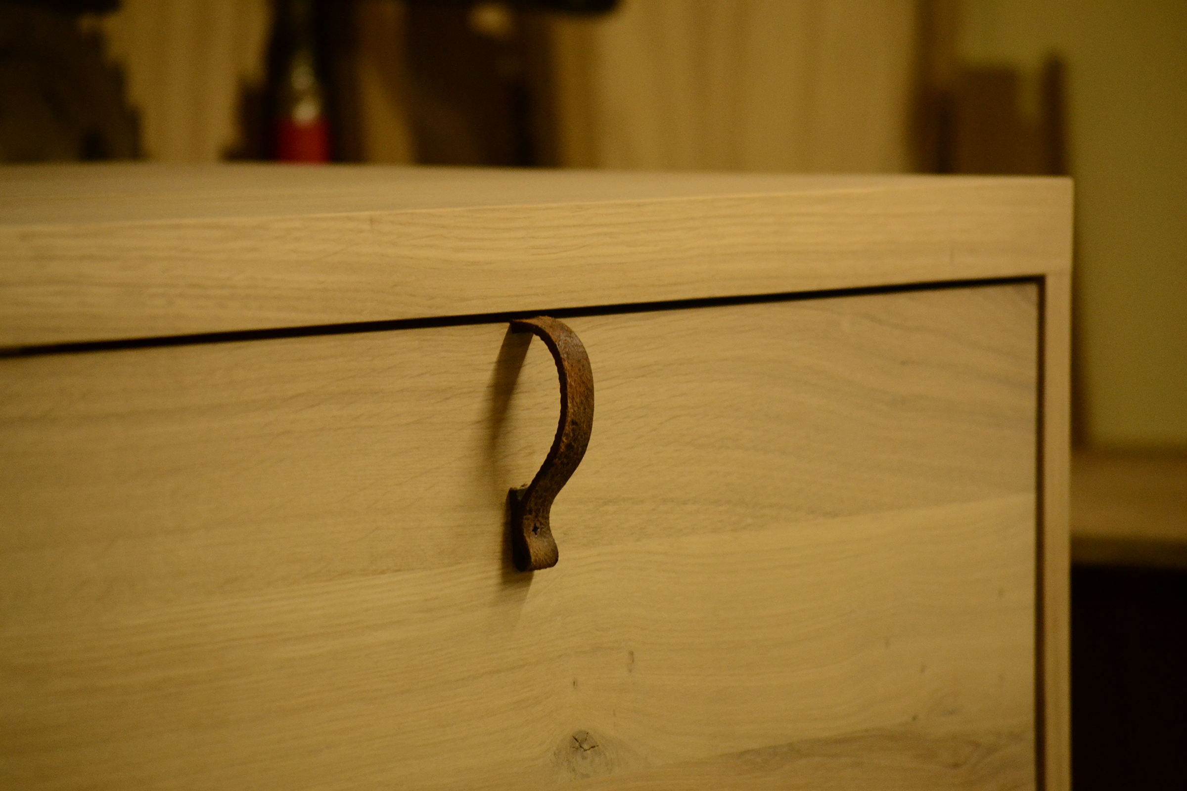 Werkplaats, detail handgreep